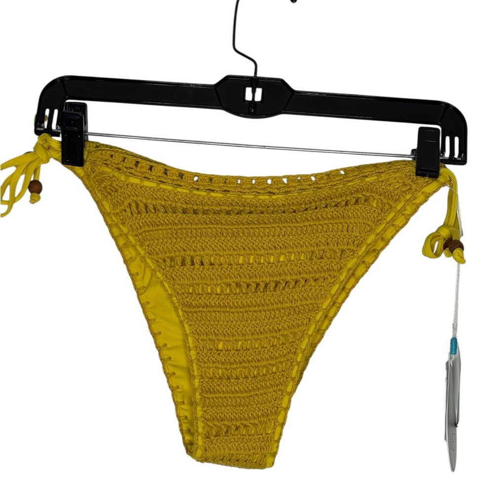 Wet Swim Crochet String Bikini Bottom Saffron, NWT, Size Large